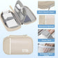 Electronics Organizer,Travel Cord Organizer Pouch, Portable Cable Organizer Bags, Waterproof Electronic Accessories Storage Case for Cables, Cords, Charger, Phone (Single Layer-Small-Beige)