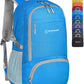 ZOMAKE Lightweight Packable Backpack 30L, Foldable Hiking Backpacks Water Resistant Compact Folding Daypack for Travel(Light Blue)