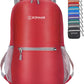 ZOMAKE Ultra Lightweight Hiking Backpack 20L, Packable Small Backpacks Water Resistant Daypack for Women Men(Bright Red)