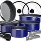 Pro DUXANO 12PC Hybrid 3-Ply Stainless Steel Skillet&Nonstick Pots and Pans Set, High Heat Sear&Fry, 2-Layer Ceramic Induction Cookware, 9H Scratch-Resistant&Anti-Warp,PFAS Free,All Cooktop/Dishwasher