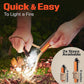 Fire Starter Survival Tool - All-in-One Flint and Steel Fire Starter Kit - Ferro Rod Fire Starter with 36" Waterproof Tinder Wick Rope and Steel Fire Striker - Patented Firestarter | Prepared4X