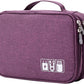 Lanola Travel Cable Organizer Bag, Electronic Accessories Case Portable Double Layer Cable Storage Bag for Cord,phone,Charger, Flash Drive, Phone, SD Card,Personal Items - (Purple)