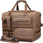 WITZMAN Duffle Bag for Men 50L Canvas Weekender Overnight Bag with Toiletry Bag Sets Travel Duffel Bag Shoes Compartment（A8010-2 Brown） - Roamly