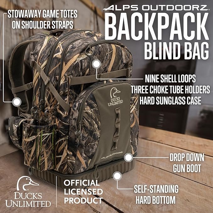 ALPS OutdoorZ Ducks Unlimited Backpack Blind Bag - Mossy Oak Shadow Grass Habitat