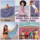 Oversized Sand Resistant Prewashed Turkish Cotton Quick Drying, Compact, Lightweight Beach, Bath, Pool, Gym, Yoga Towel - 40x71 inch