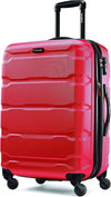 Samsonite Omni PC Hardside Expandable Luggage with Spinner Wheels, Checked-Medium 24-Inch, Red