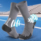 Men's Compression Running Socks: Coolmax Athletic Crew Socks Moisture Wicking Anti-Blister Cushion for Hiking 3 Pairs