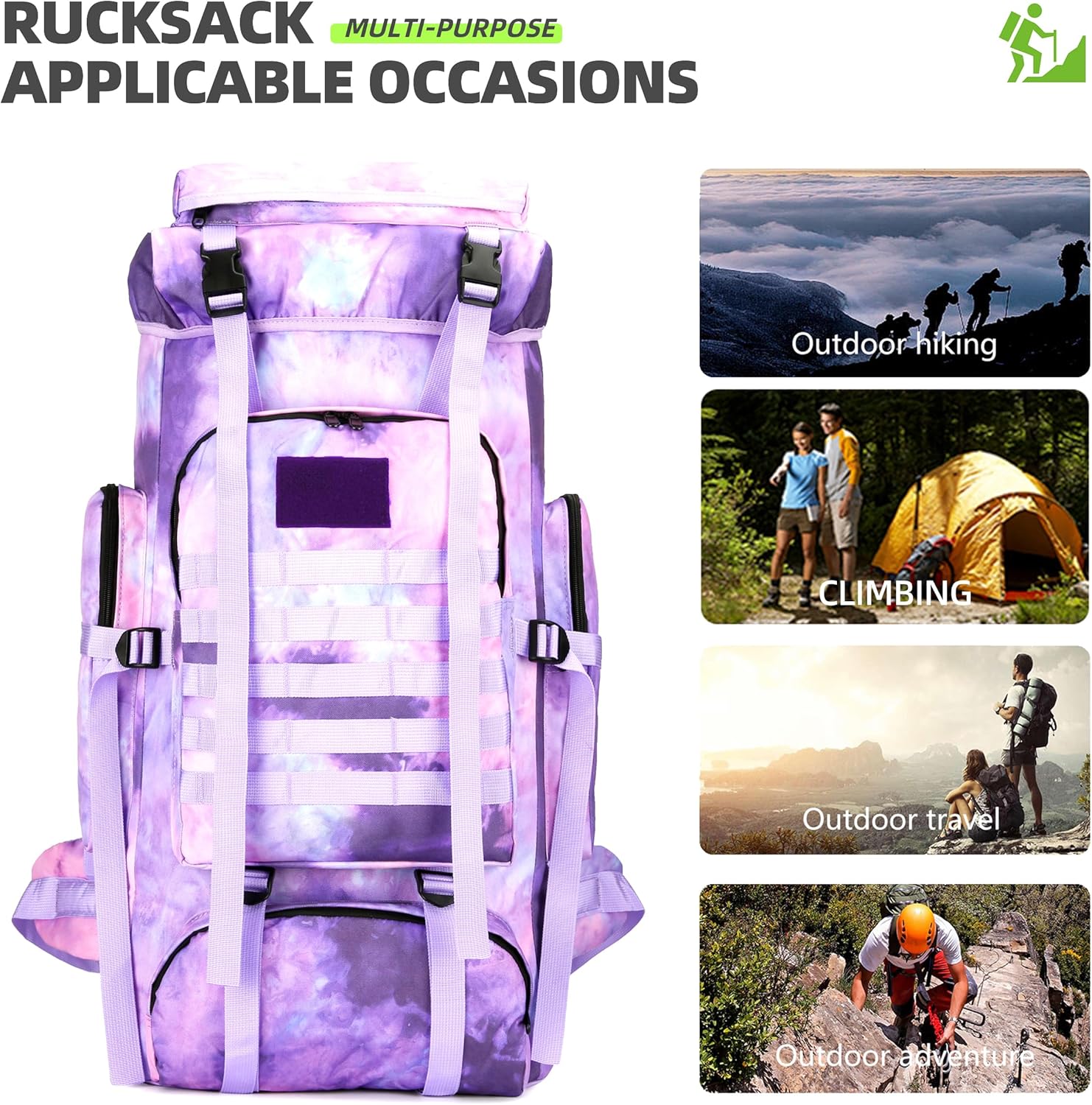King'sGuard 70L Camping Hiking Backpack Tactical Backpack Military Molle Rucksack Backpack for Outdoor - Roamly