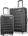 Samsonite Omni 2 Hardside Expandable Luggage with Spinner Wheels, 2-Piece Set (19/24), Midnight Black