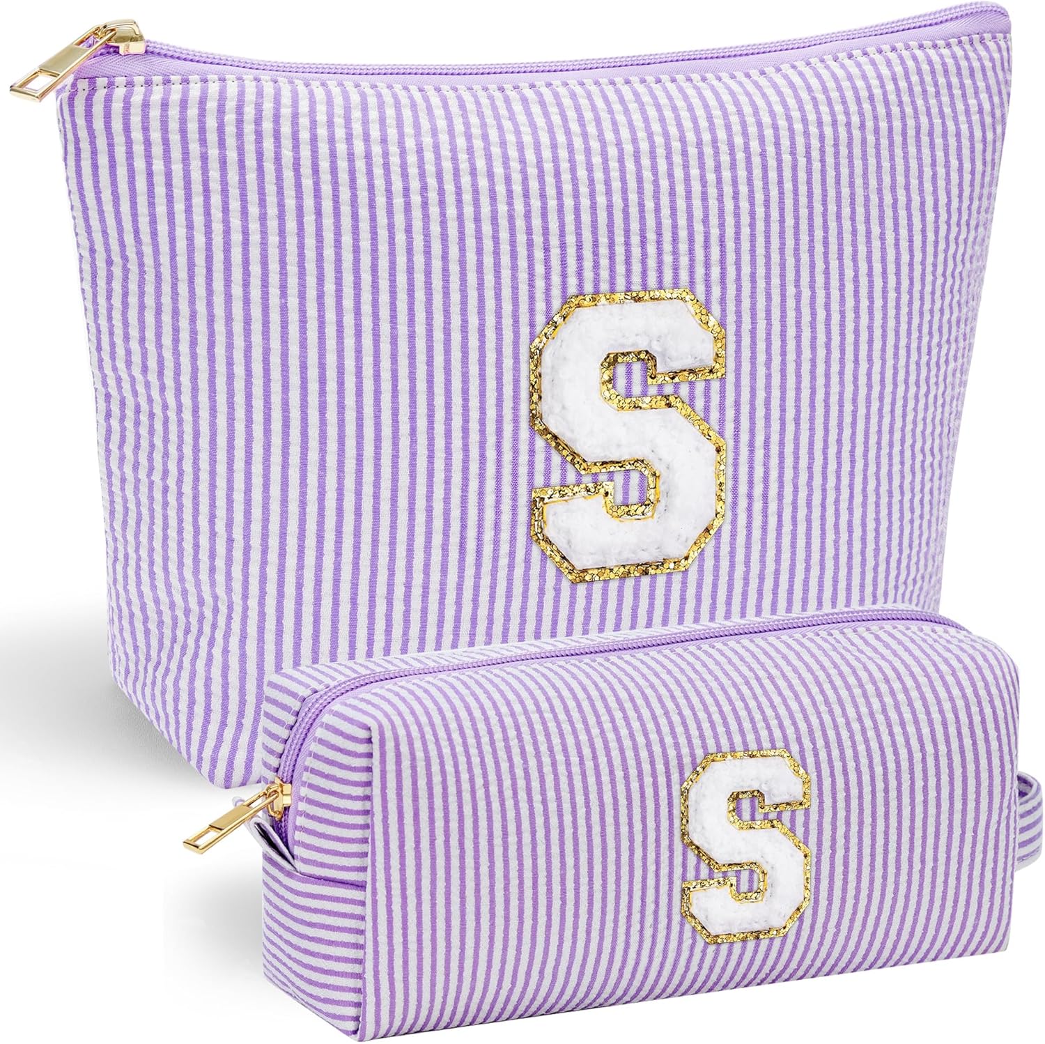 YOOLIFE Mothers Day Gifts Preppy Stuff Tween Girls Gifts Graduation Teacher Gifts Monogram Makeup Pouch Makeup Organizer Bag Beauty Bag Personalized Birthday Gifts for Women Her Preppy Makeup Bag S - Roamly