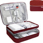 Electronics Organizer,Travel Cord Organizer Pouch, Portable Cable Organizer Bags, Waterproof Electronic Accessories Storage Case for Cables, Cords, Charger, Phone (Three Layer-Winered)