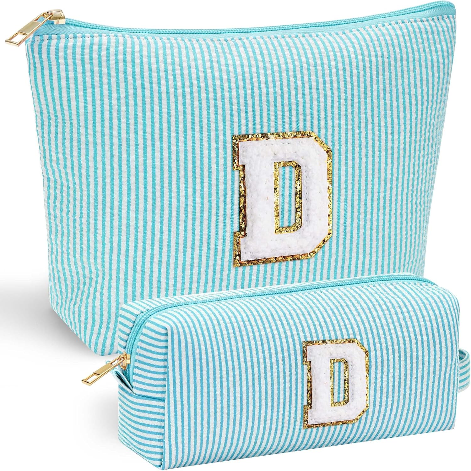 YOOLIFE Travel Makeup Bag for Girls, Initial Makeup Bag | Small Makeup Bag | Teen Girl Gifts for Teenage Girls | Birthday Gifts for Girls | Travel Gifts for Girls | Travel Makeup Bag Organizer - D - Roamly