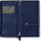 Leatherology Navy Blue Travel Zip Organizer Wallet, Passport Holder, RFID Available, Full Grain Leather
