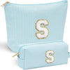 YOOLIFE Cute Makeup Bag for Women & Girls - Cosmetic Bag | Initial Make Up Bag | Personalized Gift for Women / Her | Bridal Shower & Mother's Day Gift - Roamly