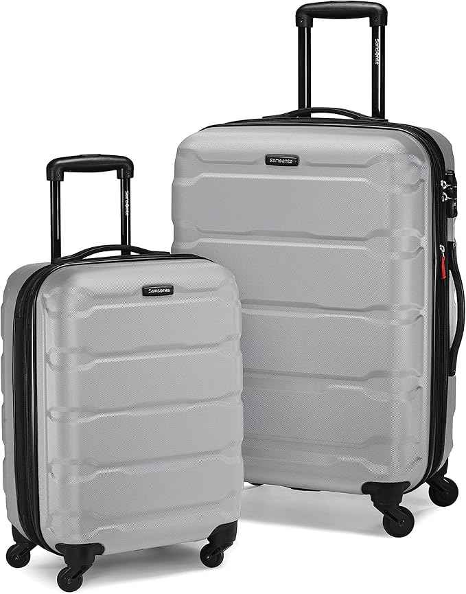 Samsonite Omni PC Hardside Expandable Luggage with Spinner Wheels, Silver, 2-Piece Set (20/24)