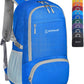 ZOMAKE Lightweight Packable Backpack 30L, Foldable Hiking Backpacks Water Resistant Compact Folding Daypack for Travel(Dark Blue)