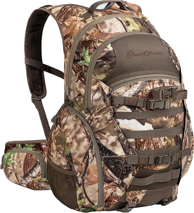 Hunting Backpack with Waterproof Rain Cover, 35L Hunting Backpacks for Men, Durable Large Capacity Hunting Day Pack with Rifle Bow Holder