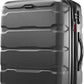 Samsonite Omni PC Hardside Expandable Luggage with Spinner Wheels, Black, Checked-Medium 24-Inch