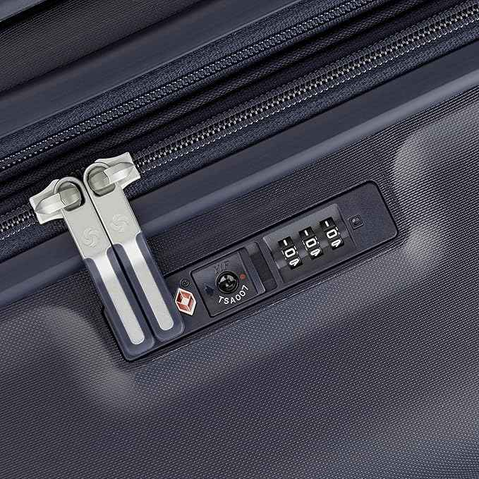 Samsonite Elevation Plus - Carry-On Hardside Luggage - Scratch Resistant Polypropylene Shell, RightHeight™ Adjustable Handle, Integrated AirTag Holder, TSA Lock, WetPak™ Compartment - Midnight Blue