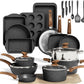 MAISON ARTS Pots and Pans Set Non Stick, 30 Piece Kitchen Cookware & Bakeware Sets with Granite Coating, Pots and Pans Sets for Cooking Nonstick, Black