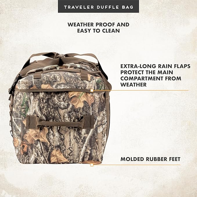 Insights Hunting by frogg toggs– The Traveler Gear Bag, All Around Hunting Weatherproof Storage Duffle, XXL 5000 Cubic Inches of Storage, Realtree Edge