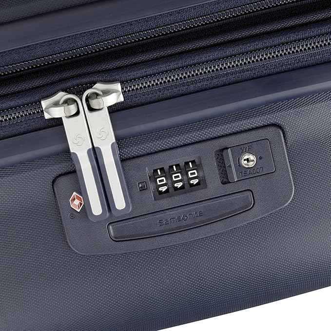 Samsonite Elevation Plus - Carry-On Hardside Luggage with QuickEntry™ Front Compartment - Scratch Resistant Polypropylene Shell, AirTag Holder, TSA Lock, Airline Approved - Midnight Blue
