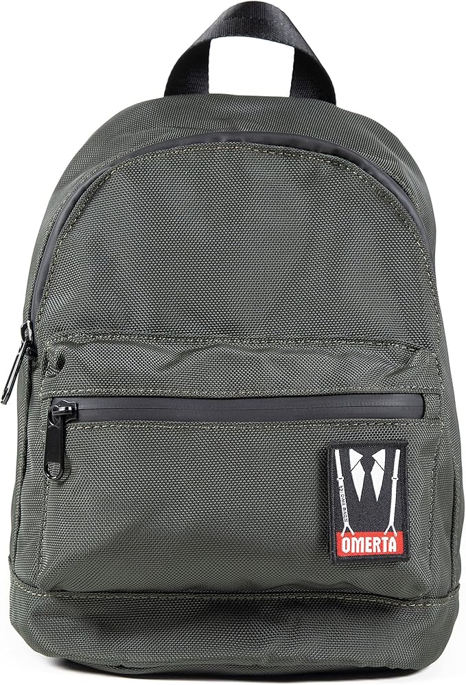 Dime Bags Odor Sealing Locking Backpack, Carbon Lining for Smell & Spill Protection, 3-Digit Combo Lock, Durable Water-Resistant Exterior, Compact Travel Bag, Changeable Patch, Mini Molly (Green)