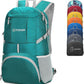 ZOMAKE Lightweight Packable Backpack 35L, Light Foldable Backpacks Water Resistant Collapsible Hiking Bag, Compact Folding Day Pack for Travel Camping(Lake Green)