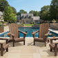 SERWALL Folding Adirondack Chair, Dual Cup Holders & All-Weather HDPE, Wood-Like Patio Chair for Backyard, Camping，Pool & Fire Pit- Brown