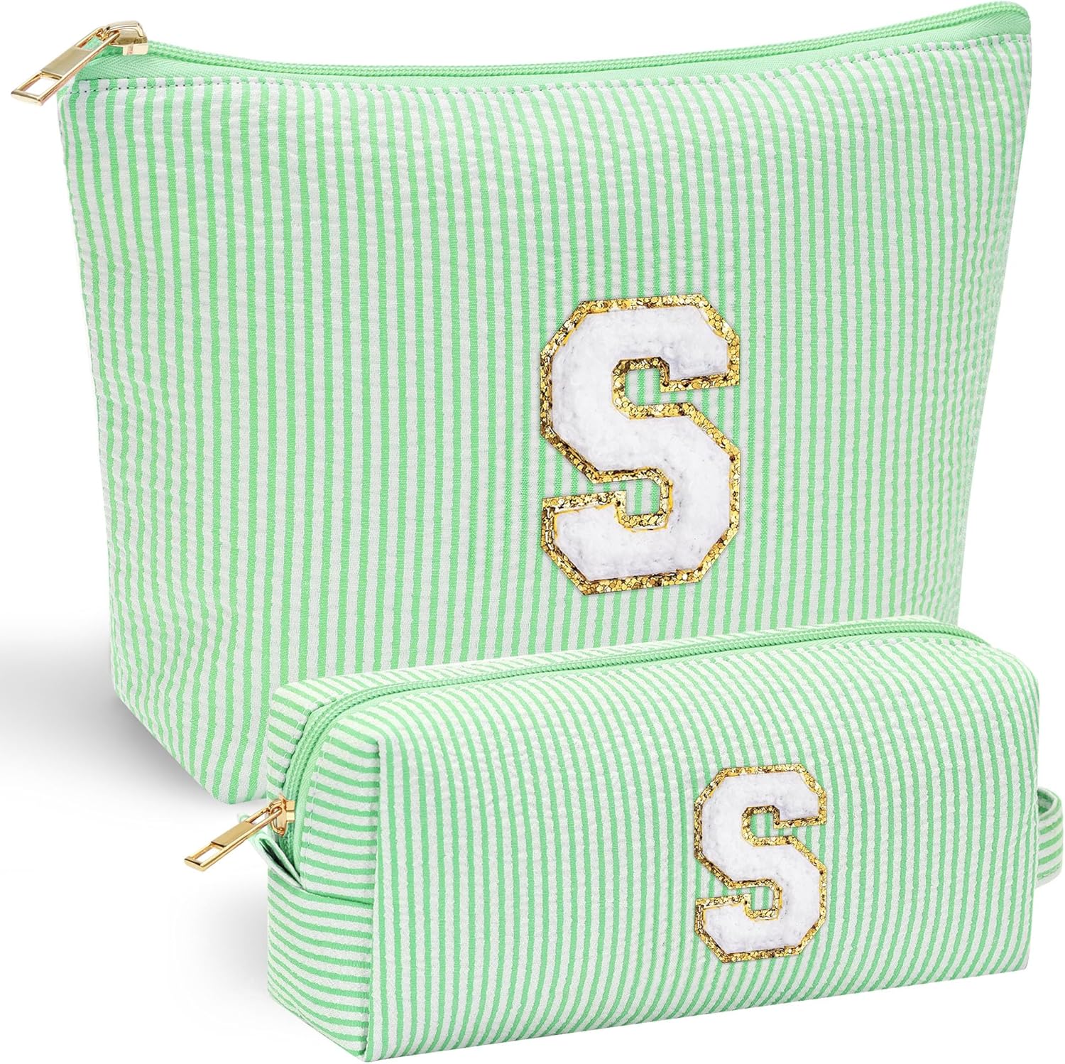 YOOLIFE Cute Makeup Bag for Girls Women Cosmetic Bags for Girls | Initial Make Up Bag | Personalized Gifts for Women Her | Bridal Shower Gifts | Christmas Gifts for Girls | Tween Girls Trendy Stuff S - Roamly