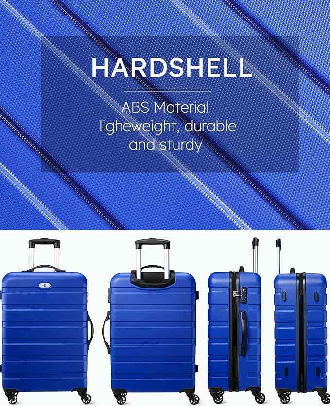 Suitour Luggage Sets 2 piece Carry on and Checked Luggage,Suitcases with Wheels 20/24 inch