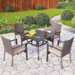 PHI VILLA Outdoor Wicker Chairs Set of 2, Rattan Covered Metal Armchairs with Removable Cushion, Heavy Duty Furniture Set for Patio, Deck, Porch, Yard