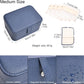 2 Layer Portable Jewelry Box, Large Jewelry Travel Case with 4 Velvet Jewelry Pouches, Medium Size Jewelry Organizer Box for Earrings, Necklaces, Bracelets (dark blue)