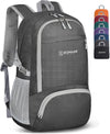 ZOMAKE Lightweight Packable Backpack 30L, Foldable Hiking Backpacks Water Resistant Compact Folding Daypack for Travel(Dimgray) - Roamly