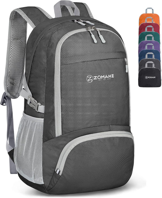 ZOMAKE Lightweight Packable Backpack 30L, Foldable Hiking Backpacks Water Resistant Compact Folding Daypack for Travel(Dimgray) - Roamly