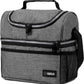 OPUX Lunch Box For Men Women, Insulated Large Lunch Bag Adult Work, Double Decker Lunchbox Meal Prep Dual Compartment Leakproof Lunch Cooler, Soft Lunch Pail Tote Boys Girls Kids School, Heather Gray