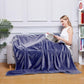 Surii Home Luxury Microfiber Flannel Blanket, Super Soft, Warm, Cozy, Fluffy, and Breathable, Perfect Throws for Bed, Couch, Sofa, for All Season Use. 350GSM Queen Size 90x90 Inches(Navy Blue)