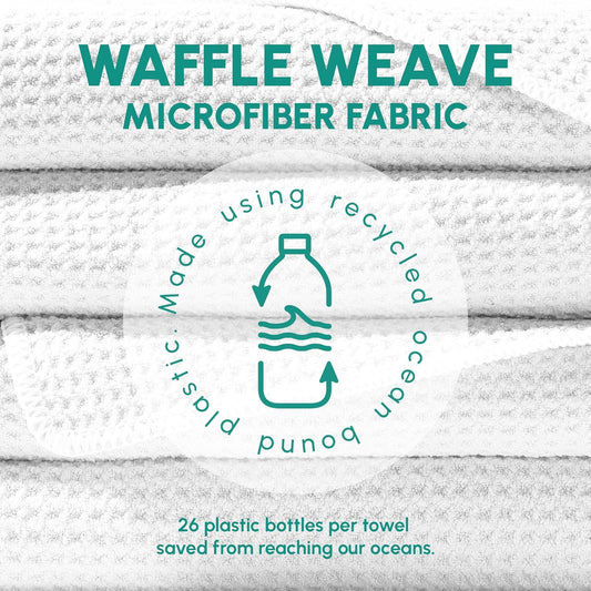 SUN'Y Waffle Microfiber Beach Towel – Sand Free, Quick Dry, Ultra Absorbent, Lightweight & Compact Travel Towel with Carry Bag - Large (63” x 31.5”), Nautical Navy