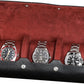 ROTHWELL Watch Roll Travel Case for 3 Watches | Tough Portable Protection, Fits All Wrist Watch & Smart Watches Up to 50mm (Black/Red)