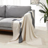Amazon Basics Room Decor Throw Blanket, Lightweight and Cozy in Polyester, Ivory With Blue Cross-check Pattern, 50"x 60"