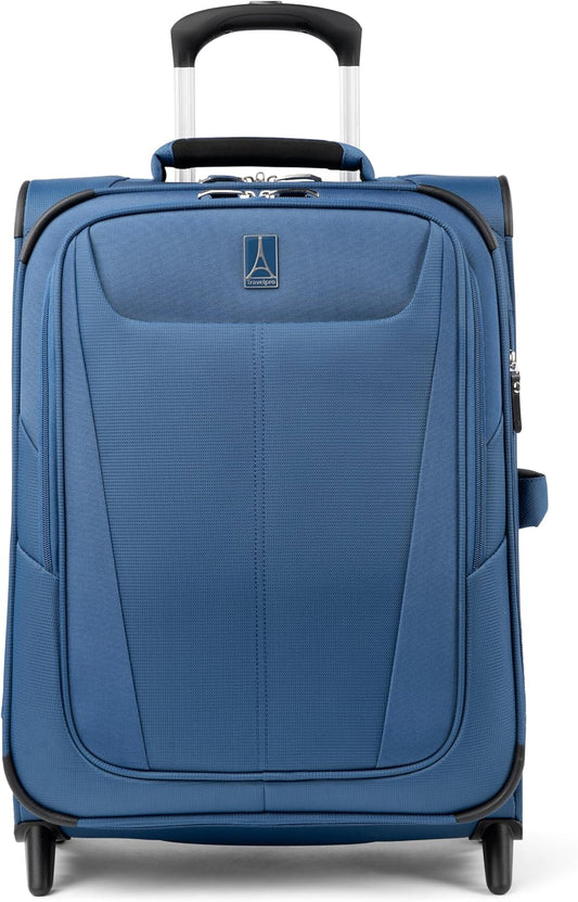 Travelpro Maxlite 5 Softside Expandable Upright 2 Wheel Carry on Luggage, Lightweight Suitcase, Men and Women, Ensign Blue, Carry On 20-Inch - Roamly