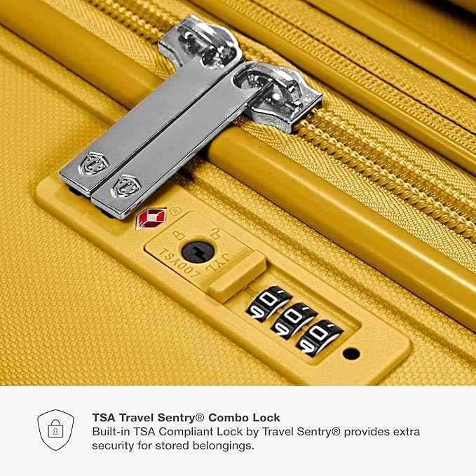 Traveler's Choice Pagosa Hardshell Expandable Luggage with Spinner Wheels, Yellow, 2-Piece Set (22/26)