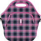 Sok It LunchTote Zippered Bag Insulated Neoprene Caddy (Berry Plaid, X-Large 6.5 Quart Lunch Tote)
