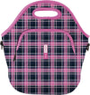 Sok It LunchTote Zippered Bag Insulated Neoprene Caddy (Berry Plaid, X-Large 6.5 Quart Lunch Tote)