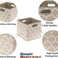 SIMPLE HOUSEWARE 13-Inch Collapsible Fabric Cube Storage Bin with Handles, Printed Design, 3 Pack, Beige