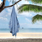 HILLFAIR Cotton Turkish Beach Towels, Quick Dry Lightweight Sand Free Peshtemal Towel for Bath Swim Yoga Spa Travel, Beach Accessories, Oversized Cotton Turkish Towels (39 x 72 inch- 4 Pack Blue)