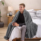 Bare Home Textured Fleece Blanket - Throw/Travel - Ultra-Soft Lightweight for Bed, Sofa, and Couch - Luxury Microplush - Cozy Warm Blanket (Throw/Travel, Waffle Grey)
