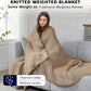 L'AGRATY Knitted Weighted Blanket - 50"x60" 10lbs Cooling Chunky Knit Heavy Blanket for Adults Braided Crochet Throw Thick Cable Yarn Knit Decorative No Beads Evenly Weighted Machine Washable