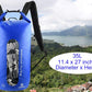 Freegrace Waterproof Dry Bags Set of 3 - Dry Bag with 2 Zip Lock Seals, Waist Pouch & Phone Case - Can Be Submerged Into Water for Swimming, Kayak, Rafting & Boating (Window, Navy Blue, 35L)