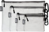 GOBAGS Air Production Multi‑Size Clear Zipper Pouch (4‑Pack) – Cable Organizer & Travel Gear Bag for Electronics, Camera Accessories, Tool Pouch & Small Tech Storage